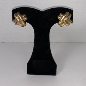 14 Kt Gold X Shaped Earrings